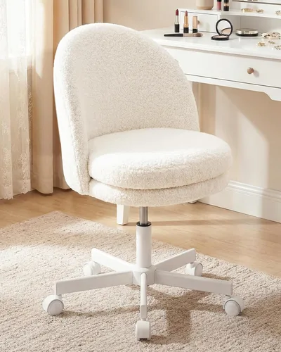 Vista 10 de GTPOFFICE Silla de tocador con respaldo, silla de oficina alta ajustable, taburetes de bar giratorios altos, silla de escritorio mullida y bonita