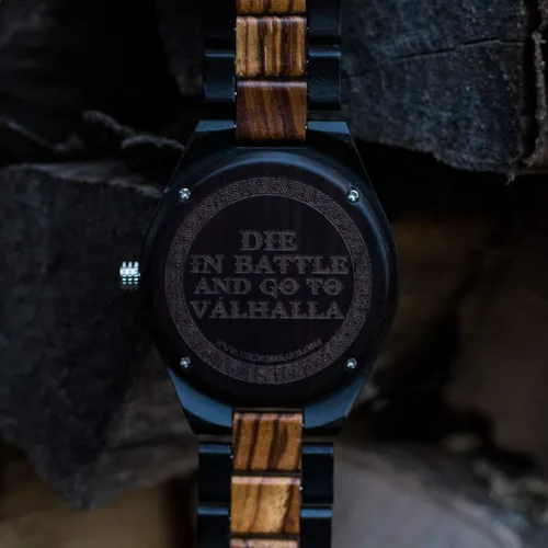 Vista 5 de Viking Gifts for Men Exquisite Norse Watch in Custom Wooden Box - Timeless Elegance