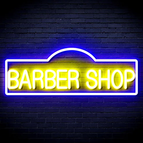 Vista 15 de ADVPRO Señal de neón LED de silicona flexible de Barber Shop - rojo y azul - st16s42-fnu0358-rb