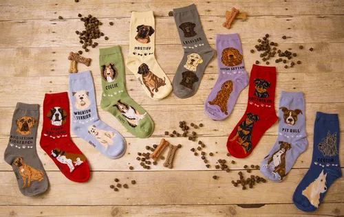 Vista 4 de Calcetines unisex Foozys Crew Calcetines novedosos para perros de razas grandes y medianas (2 pares), unisex, Pit Bill