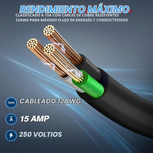 Vista 4 de MICTUNING Enchufe de puerto de CA 10A-15A, enchufe de entrada de alimentación de 125 V con cable de extensión integrado de 20 pulgadas y cubierta