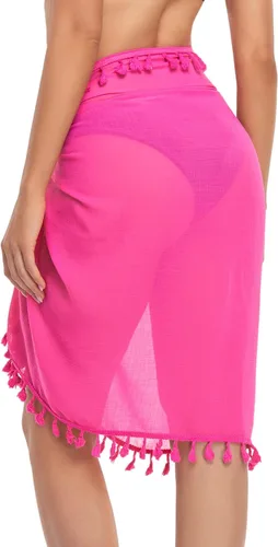 Vista 7 de Holipick Conjunto de bikini de 3 piezas para mujer, traje de baño halter y bikini sarong triángulo con salida de baño