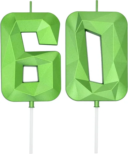 Vista 155 de DERVENTA Vela Grande de Cumpleaños Número 3D Verde Luminoso de 3.7 Pulgadas Celebración de Fiesta Aniversario Decoración Adorno para Pastel 1 Pieza