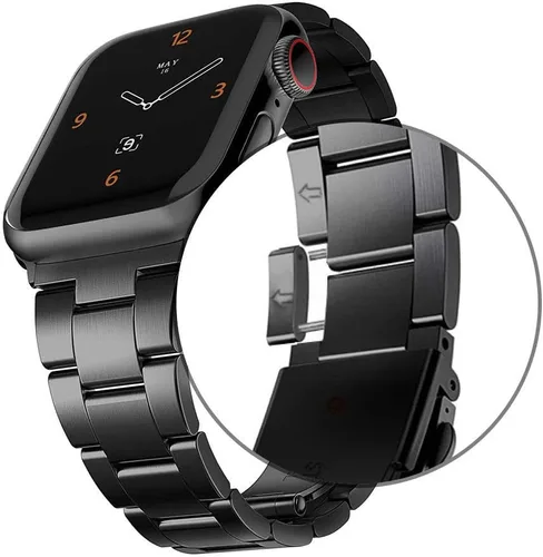 Vista 4 de Compatible con Apple Watch Band para mujer y hombre de 1.614 in 1.575 in 1.496 in 1.732 in 1.772 in 1.654 in Ultra 1.929 in, pulsera de metal