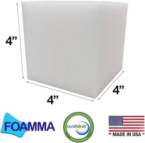 Vista 2 de Foamma Paquete de 10 cubos de espuma blanca de 4 x 4 x 4 pulgadas para cursos de gimnasia, freerunning y parkour, parques de patineta, BMX, arenas