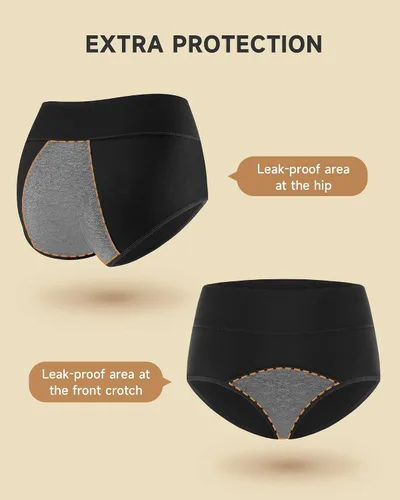 Vista 3 de PULIOU Ropa interior para mujer, paquete de 3, ropa interior elástica de algodón de cintura alta para mujer hipster posparto