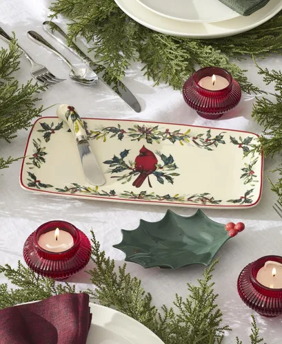 Vista 3 de Lenox 899170 Winter Greetings - Juego de bandeja y esparcidor de 3 piezas