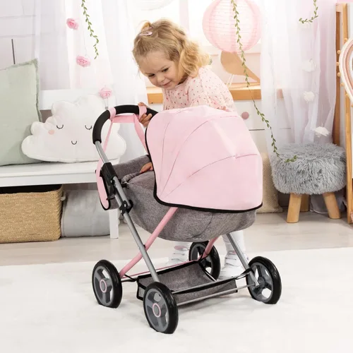 Vista 3 de Bayer Baby Doll Stroller Toy Set with Bag - Pink Carriage for 18 Inch Dolls
