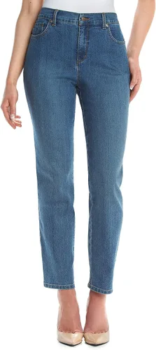 Vista 21 de Gloria Vanderbilt - Pantalones de mezclilla Amanda clásicos, de tiro alto y perneras cónicas petite para mujer Callisto