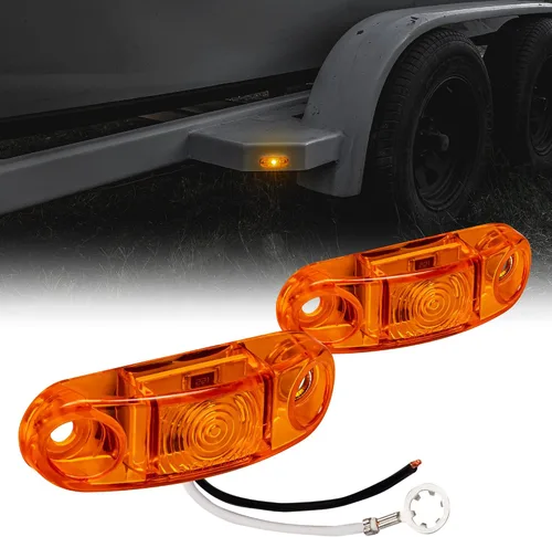 Vista 21 de TRUE MODS Luz de marcador LED de 2.5" ámbar para remolque con bisel cromado [DOT FMVSS 108] [SAE P2] [montaje superficial] [impermeable IP67] Luces