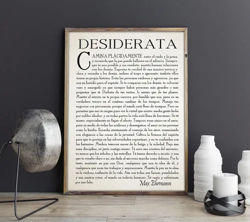 Vista 4 de Wallbuddy Poema Desiderata en Español Desiderata Poster de Poesía Desiderata Regalo de Graduación Poema para Estudiante Graduado por Max Erhmann