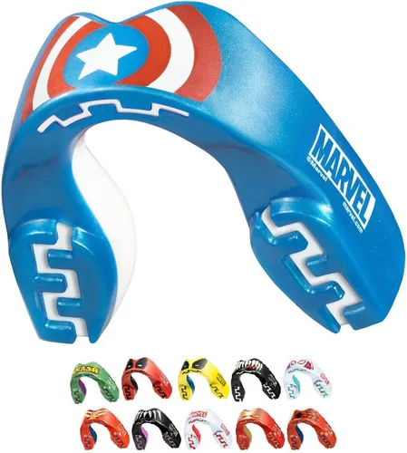 Vista 21 de Marvel Protector bucal deportivo, protector bucal de doble capa para adultos y jóvenes con estuche (bestia, junior (hasta 11 años)) Youth <11