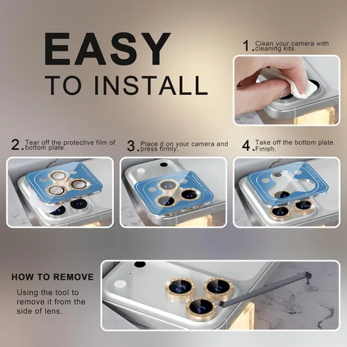 Vista 365 de Choiche Compatible para iPhone 16 Pro/iPhone 16 Pro Max Protector de Lente de Cámara, Vidrio Templado 9H Protector de Pantalla de Cubierta de Cámara