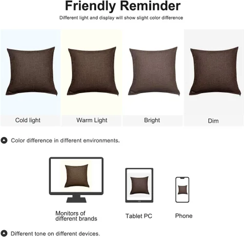 Vista 7 de uxcell Paquete de 2 fundas de almohada de lino, fundas de cojín de lino con forro de algodón en blanco, fundas de almohada cuadradas decorativas