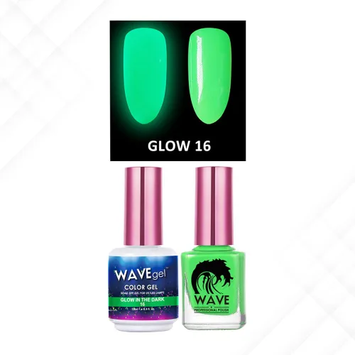 Vista 16 de Wavegel WAVEGEL - Juego de gel y esmalte de uñas a juego - Brilla en la oscuridad - # 01
