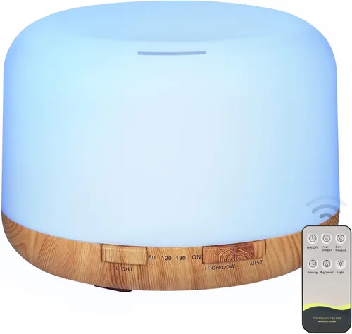 Vista 7 de SACATR Difusor de aromaterapia de 550 ml con aceites esenciales de 15x10 mL, tecnología ultrasónica, control remoto para el hogar y la oficina
