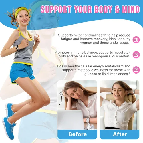 Vista 8 de Suplemento NAD+ para mujeres de 1000 mg - Potenciador de energía celular de alta potencia con resveratrol, PQQ, salud, suplemento de apoyo