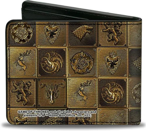 Vista 2 de Buckle-Down Billetera plegable para hombre, Juego de Tronos, 4.0" x 3.5" (WBF-PU-GOTE)