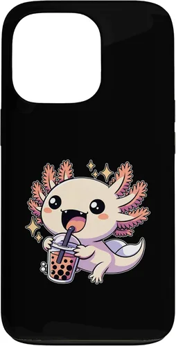 Vista 10 de Funda de té de burbujas japonesa para iPhone 11 Pro Max Kawaii axolotl Boba