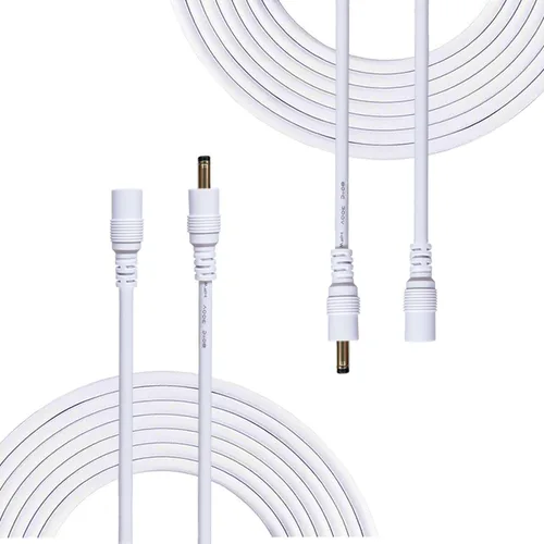 Vista 6 de Cable de extensión de adaptador de corriente de CC, 0.138 in x 0.053 in macho a hembra, adaptador de corriente CC 5V, cable de extensión