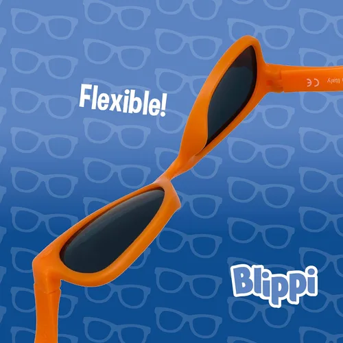 Vista 6 de Gafas de sol Blippi Indestructible, polarizado, naranja para niños con lente negra