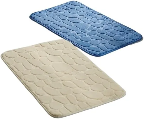 Vista 2 de Alfombra antideslizante antideslizante con relieve de Adoquines, Felpudo De Espuma Viscoelástica para Baño, Lavabo, Ducha Y Habitación Alfombras