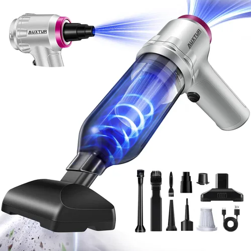 Vista 10 de Aspirador de mano inalámbrico portátil con 15000 PA, plumero de aire de 120 W, motor sin escobillas, mini aspiradora de automóvil para automóvil