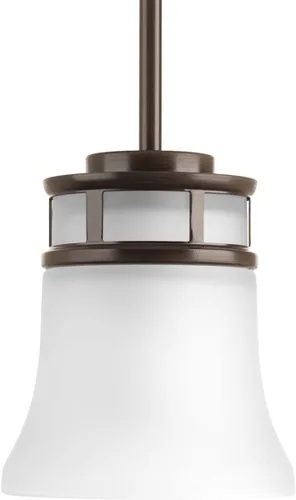 Vista 10 de Progress Lighting Cascadia Collection - Mini-colgante costero de cristal grabado con 1 luz, cromo pulido
