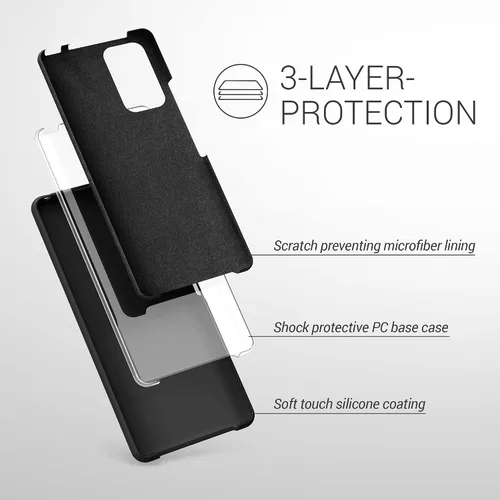 Vista 2 de kwmobile Funda compatible con Xiaomi Redmi Note 10 Pro - Funda de silicona TPU con acabado suave - Negro