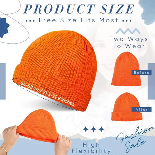 Vista 2 de 24 Pack Unisex Beanie Cap Classic Knitted Warm Beanies Men Women Solid Beanie Knitted Hat Casual Beanie for Guys