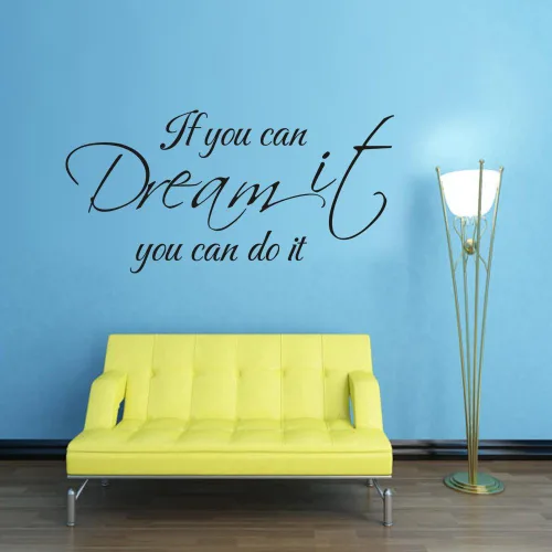 Vista 2 de If You Can Dream It Wall Art – Vinyl Motivational Stickers Black