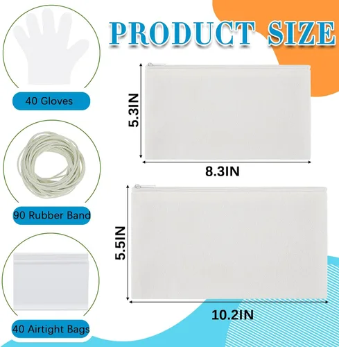 Vista 2 de Silkfly 30 bolsas de maquillaje de algodón blanco para teñido anudado, artículos para teñido anudado, bolsas de cosméticos de algodón en blanco