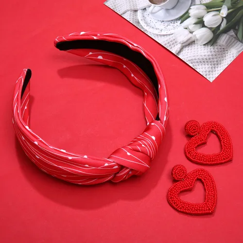 Vista 74 de YAHPERN Diadema para el día de San Valentín para mujer, colorida diadema de algodón con estampado de corazón de conversación XOXO Love, diadema