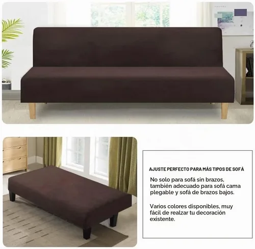 Vista 5 de H.VERSAILTEX - Funda para sofá de terciopelo real, para futón sin brazos, sofá, sofá cama, para proteger muebles, de terciopelo grueso y suave que