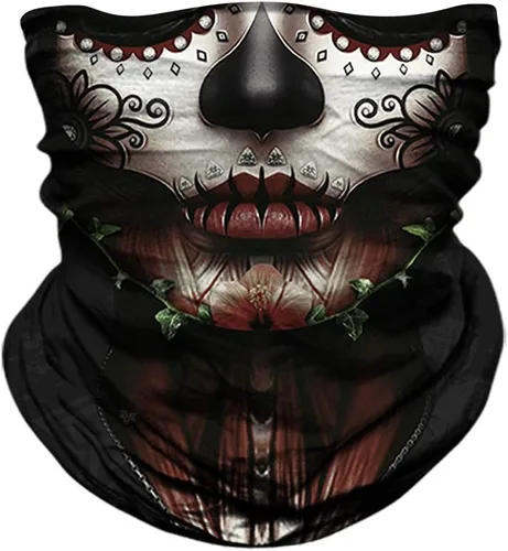 Vista 3 de Máscara de calavera, pañuelo para el cuello, gorro, bufanda mágica, diadema para protección de polvo, sol y viento