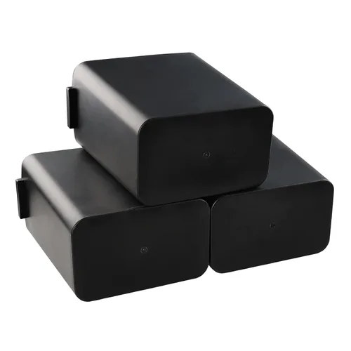 Vista 7 de Paquete de 3 cubos de basura de plástico negros de 4.5 galones, contenedor de basura