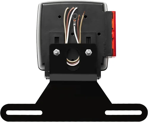Vista 5 de CZC AUTO Soporte de luz de aluminio para matrícula de remolque para barco RV, negro Soporte de etiqueta de remolque con orificio de montaje de luz