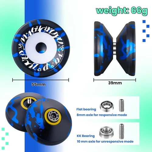 Vista 4 de MAGICYOYO Yoyo Profesional Responsivo para Niños de 8-12, V6 Locus Yo Yo de Doble Función para Adultos, Yo-yo de Truco de Giro con el Dedo