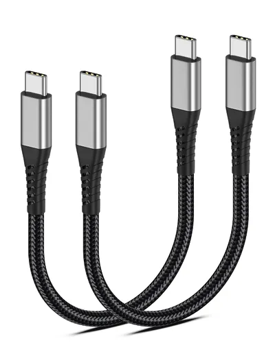Vista 7 de Short USB C to USB C Cable 1FT, 2 Pack 60W Fast Charging Cord Braided 1FT USB C to USB C Short Cable, for iPhone 17/16/15 Pro Max, Samsung Galaxy
