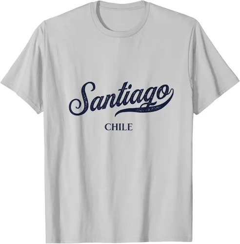 Vista 6 de Retro Chile City - Camiseta vintage de Santiago, Gris Gris Oscuro