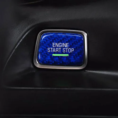 Vista 3 de MICROCK Cubierta del botón de arranque y parada del motor para Chevy C7 Corvette 2014-2019, para Chevrolet Camaro 2016-2024, fibra de carbono real