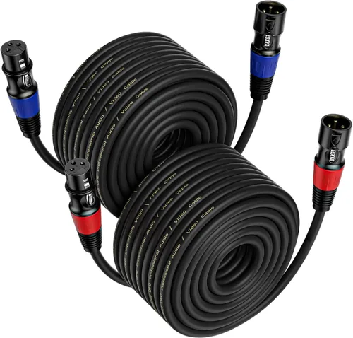 Vista 8 de EBXYA Paquete de 4 cables XLR de 3 pies, cable de micrófono macho a hembra con cable de altavoz blindado equilibrado