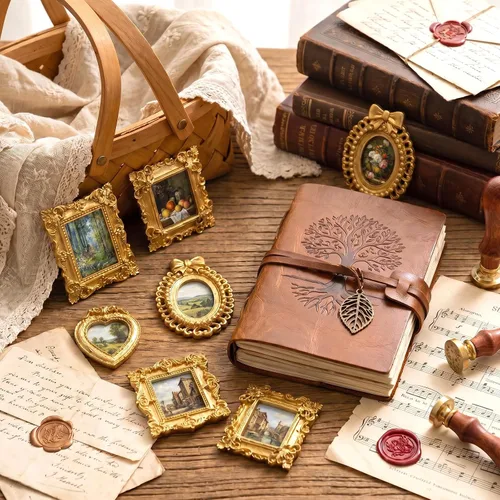 Vista 7 de 12 Pcs Vintage Mini Gold Frames, Resin Mini Picture Frames