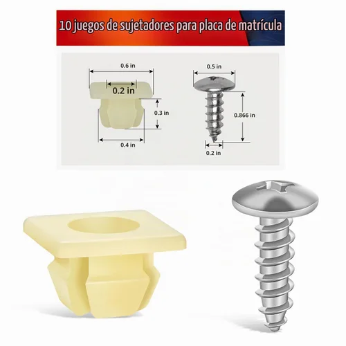 Vista 2 de Nilight Kit de tornillos para matrícula, tornillos de acero inoxidable con Kit de tornillos para placa de matrícula de 10
