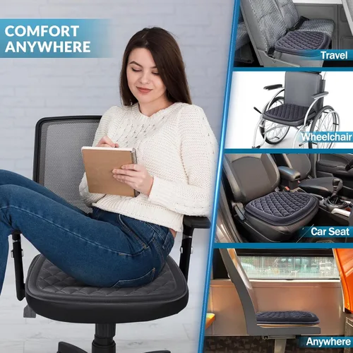 Vista 4 de Big Ant Cojín de asiento de automóvil de espuma viscoelástica para asiento de automóvil, funda suave para asiento de automóvil, asiento de Gris