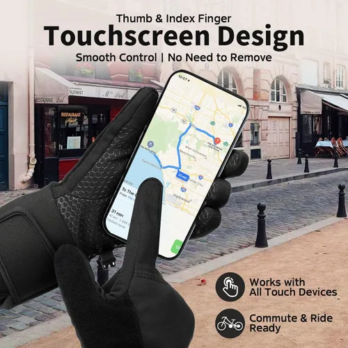 Vista 4 de Heated Glove Liners for Men & Women, Rechargeable Thin Electric Touchscreen Gloves for Skiing, Cycling, Hiking & Typing Negro oscuro