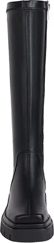 Vista 6 de vivianly Women's Chunky Heel Knee high Boots Zipper Square Toe Platform Booties