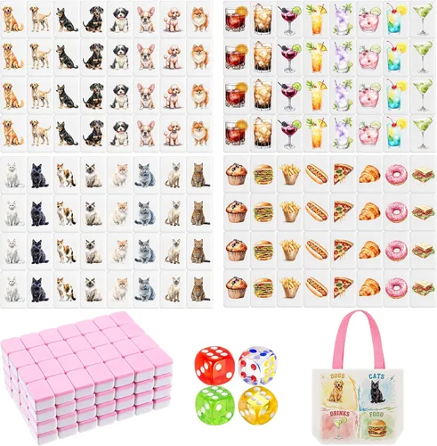Vista 11 de Hollowfly 2 Jugadores Mahjong Bloque Set Animales