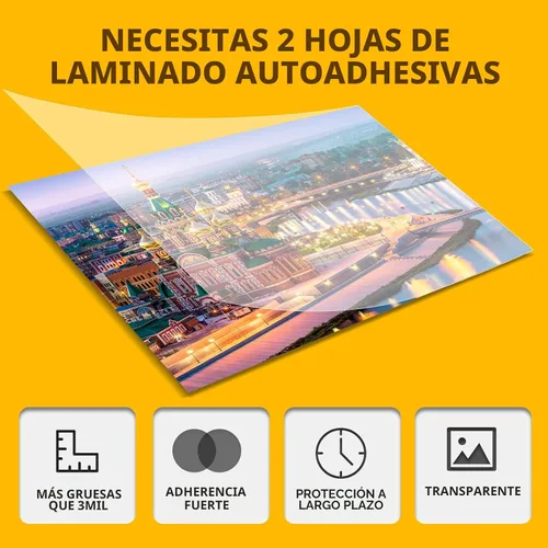 Vista 2 de RowinsyDD 25 paquete de hojas de laminación autoadhesivas, 9 x 12 pulgadas, hojas de lámina adhesiva transparente impermeable para documentos