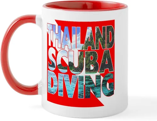 Vista 33 de CafePress Scuba Flag Diver Taza de café de cerámica de 11 oz (11.0 fl oz)